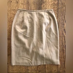 Vintage Wool Tan Pencil Skirt - Michele New York